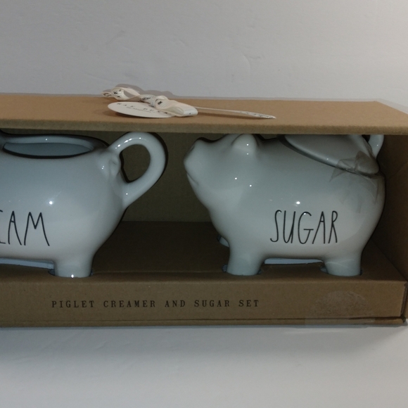 New in the box Rae Dunn Piglet Creamer and Sugar Set - Picture 5 of 10